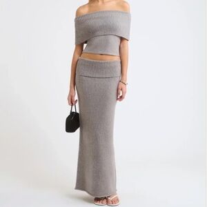 Rumored Gray Maxi Skirt